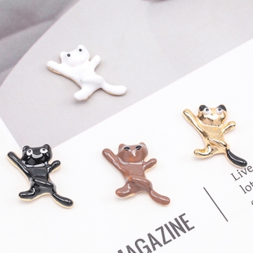 エポチャーム こねこ ネコ 猫 ポーズ ユニーク ユーモア 動物 アニマル 半面 猫チャーム 約12×16mm（4ヶ）