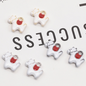 エポチャーム ウマ 白馬 ポニー 鞍付き 動物 アニマル 立体 メタルチャーム 約13×14mm（2ヶ）