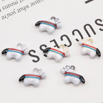 エポチャーム ウマ 馬 ポニー ボーダーライン 動物 アニマル 立体 メタルチャーム 約13×18mm（2ヶ）