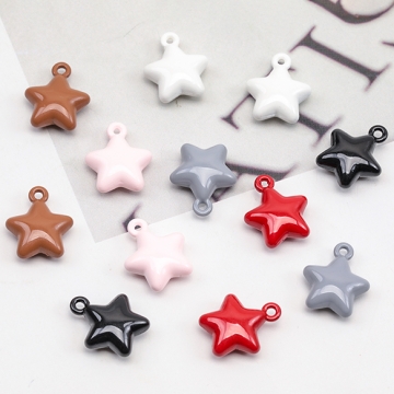 エポチャーム おほしさま 星 スター 可愛い 立体 宇宙チャーム メタルチャーム 約12×14mm（4ヶ）