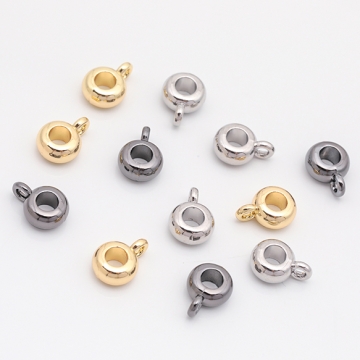 メタルビーズ スペーサービーズ コネクターパーツ カン付き 基礎金具 メタルパーツ 約3×6mm（6ヶ）