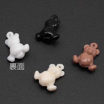 樹脂チャーム くま クマ 熊 テディベア ハート 動物 アニマル くまチャーム 約12×15mm（6ヶ）