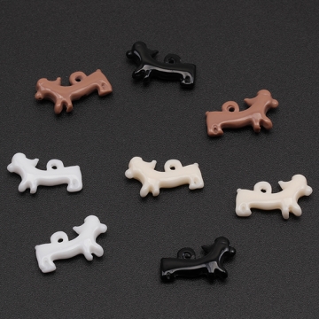 樹脂チャーム ダックスフンド いぬ 犬 わんこ ペット 動物 アニマル 犬チャーム 約9×15mm（6ヶ）