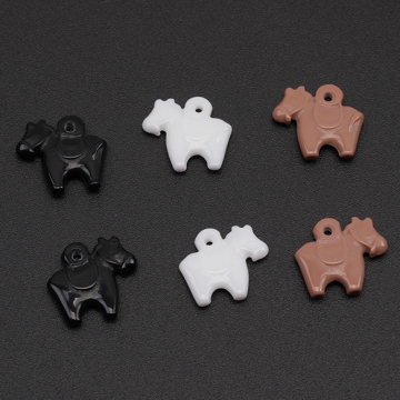 樹脂チャーム ポニー うま ウマ 乗馬 動物 アニマル 馬チャーム 約12×13mm（6ヶ）
