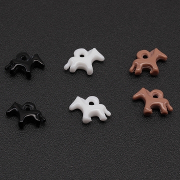樹脂チャーム ポニー ミニ スリム うま ウマ 乗馬 動物 アニマル 馬チャーム 約6×8mm（6ヶ）