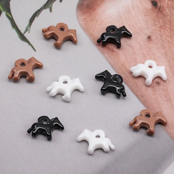 樹脂チャーム ポニー ミニ スリム うま ウマ 乗馬 動物 アニマル 馬チャーム 約6×8mm（6ヶ）