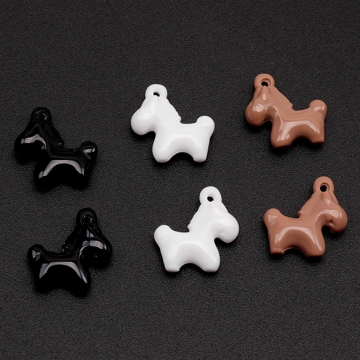 樹脂チャーム ポニー ぷっくり うま ウマ 乗馬 動物 アニマル 馬チャーム 約14×14mm（6ヶ）