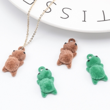 フロッキーチャーム かめ カメ 亀 半面 亀チャーム メタルチャーム 約11×21mm（2ヶ）