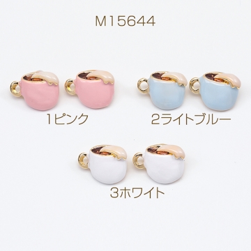 エポチャーム コーヒー カップ カフェオレ 飲み物 半面 メタルチャーム 約14×18mm（4ヶ）