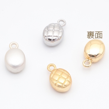 パンチャーム メロンパン 食べ物 ミニチュア メタルチャーム 約8×13mm（6ヶ）