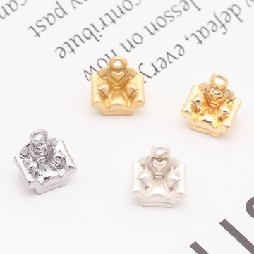 家具チャーム 一人掛け ハート模様 ソファ 椅子 チェア ミニチュア メタルチャーム 約9×10mm（6ヶ）