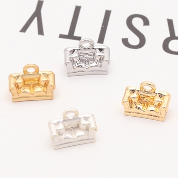 家具チャーム クッション付き ソファ 椅子 チェア ミニチュア メタルチャーム 約7×9mm（6ヶ）