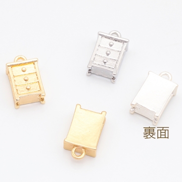 家具チャーム キャビネット タンス 三段ボックス 棚 ミニチュア メタルチャーム 約7×13mm（6ヶ）
