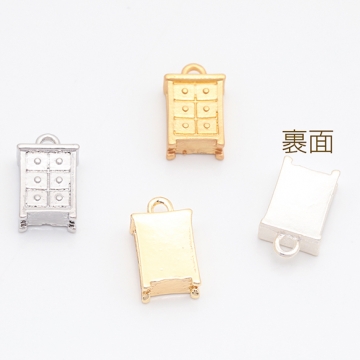 家具チャーム キャビネット タンス 収納 棚 ミニチュア メタルチャーム 約7×13mm（6ヶ）