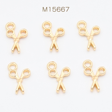 ハサミチャーム 文房具 工具 メタルチャーム 約6×10mm（6ヶ）
