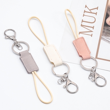 キーホルダー マイクロファイバーレザー 紐付き バッグチャーム キーチェーンストラップ 約3×18cm（1ヶ）