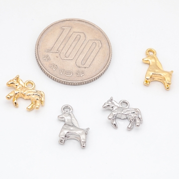 馬チャーム うま ウマ 馬 ポニー 動物 アニマル メタルチャーム 全4種（6ヶ）