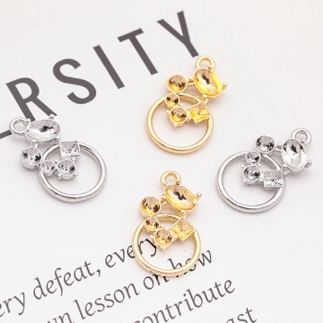 石座チャーム 貼り付け 台座 パール・ストーン用 フレームチャーム メタルチャーム 約11×20mm（6ヶ）