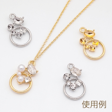 石座チャーム 貼り付け 台座 パール・ストーン用 フレームチャーム メタルチャーム 約11×20mm（6ヶ）