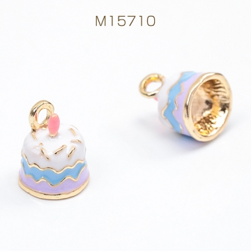 エポチャーム ケーキ いちご スイーツ 立体 ミニチュア メタルチャーム 約8×9mm（2ヶ）