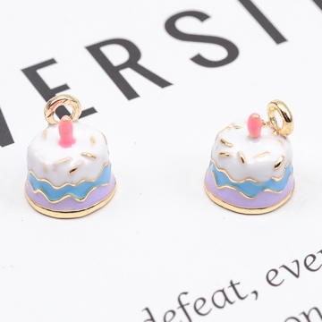 エポチャーム ケーキ いちご スイーツ 立体 ミニチュア メタルチャーム 約8×9mm（2ヶ）