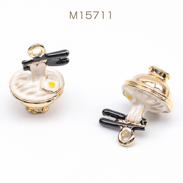 エポチャーム ラーメン 拉麺 どんぶり 立体 ミニチュア メタルチャーム 約10×15mm（2ヶ）