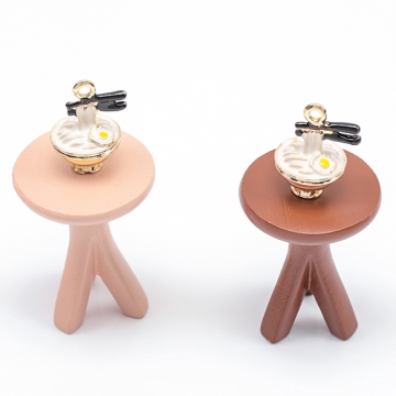 エポチャーム ラーメン 拉麺 どんぶり 立体 ミニチュア メタルチャーム 約10×15mm（2ヶ）