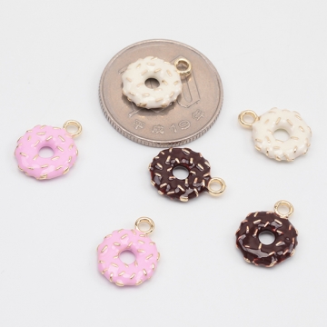 エポチャーム ドーナツモチーフ ドーナツチャーム スイーツチャーム ミニチュアフード 1カン 約11×14mm (2ヶ)