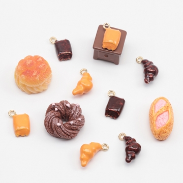 エポチャーム クロワッサンモチーフ クロワッサンチャーム スイーツチャーム ミニチュアパン 1カン 約8×19mm (2ヶ)