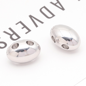 スペーサービーズ オーバル ビーンズ型 2穴 メタルビーズ 約12×18mm（2ヶ）