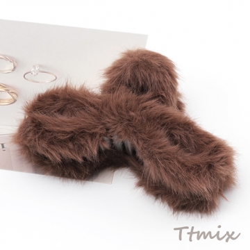 バンスクリップ ふわふわ リボン型 秋冬用 おしゃれ 可愛い 髪留め ヘアアレンジ ヘアアクセサリー 約6×13cm（1ヶ）