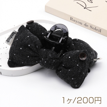 バンスクリップ ドット柄 可愛い 大きめリボンクリップ 秋冬用 髪留め ヘアアクセサリー（1ヶ）