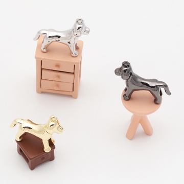 犬チャーム いぬ イヌ 動物 アニマル 立体 メタルチャーム 約24×25mm（1ヶ）
