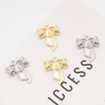 リボンチャーム リボン ベルト風 かわいい メタルチャーム 約18×24mm（4ヶ）