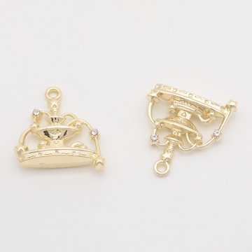 噴水チャーム 星付き 多段式ファウンテン 願いの泉 ストーン付き 立体 メタルチャーム 約20×22mm（2ヶ）