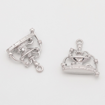 噴水チャーム 星付き 多段式ファウンテン 願いの泉 ストーン付き 立体 メタルチャーム 約20×22mm（2ヶ）