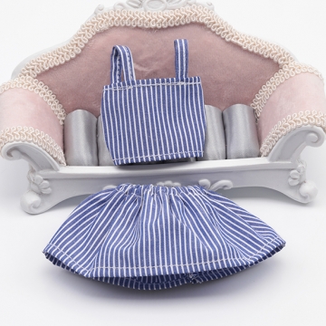 ドール用セットアップ ストライプ柄 ネイビー モールド―ル ぬいぐるみ 人形用 着せ替え ミニチュア（1セット）