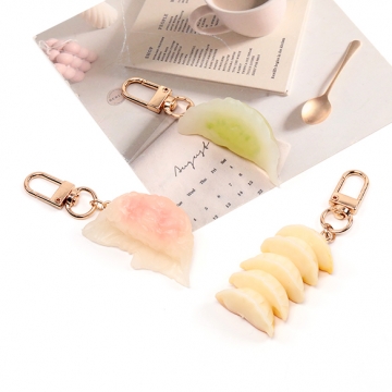 キーホルダー 野菜餃子 食品サンプルキーホルダー ミニチュアフードストラップ U字型ナスカン付き 約2.5×8.3cm