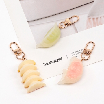 キーホルダー 野菜餃子 食品サンプルキーホルダー ミニチュアフードストラップ U字型ナスカン付き 約2.5×8.3cm