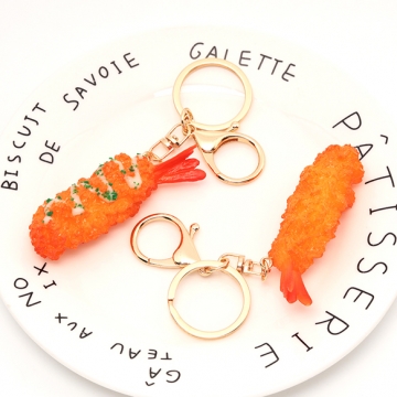 食品サンプルキーホルダー エビフライ エビマヨ 海老 食べ物 ミニチュア 全2種（1ヶ）