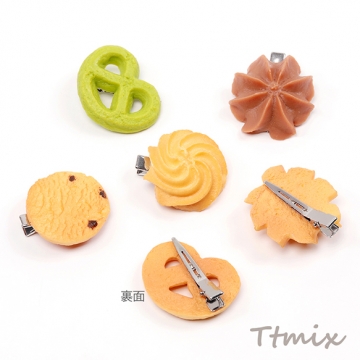ヘアクリップ 食品サンプルヘアクリップ プレッツェル ミニチュアフード前髪クリップ