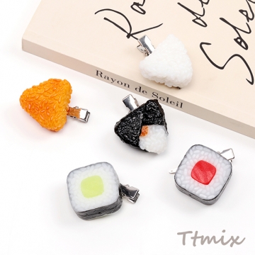 ヘアクリップ 食品サンプルヘアクリップ 塩おにぎり ミニチュアフード前髪クリップ