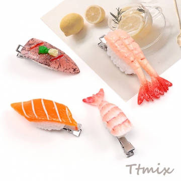 ヘアクリップ 食品サンプルヘアクリップ エビフライ ミニチュアフード前髪クリップ