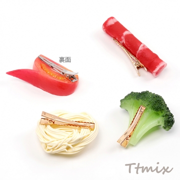 ヘアクリップ 食品サンプルヘアクリップ ブロッコリー ミニチュアフード前髪クリップ