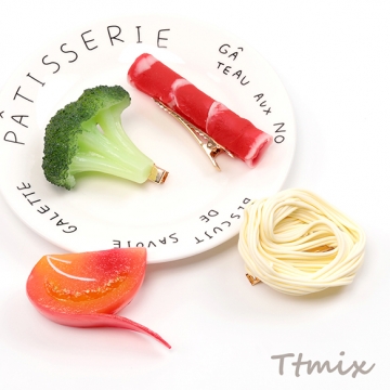 ヘアクリップ 食品サンプルヘアクリップ ブロッコリー ミニチュアフード前髪クリップ