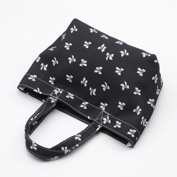 トートバッグ リボン柄 手さげカバン エコバッグ マチあり シンプル キャンバス かばん 約10×18×30cm（1ヶ）