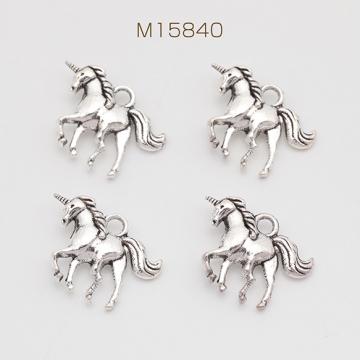 ユニコーンチャーム 幻想的 アンティークシルバー 立体チャーム メタルパーツ 約15×18mm（10ヶ）