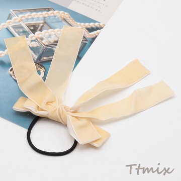 ヘアゴム リボン ベルベット 無地 秋冬 おしゃれ  髪飾り ※訳ありサービス品 返品不可（1ヶ）