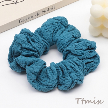 シュシュ くしゅくしゅ ターコイズブルー おしゃれ  髪留め 髪飾り ヘアゴム ※訳ありサービス品 返品不可（1ヶ）