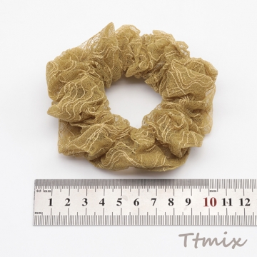 シュシュ メッシュ オリーブ ヘアゴム 髪留め 髪飾り ヘアアクセサリー ※訳ありサービス品 返品不可（1ヶ）